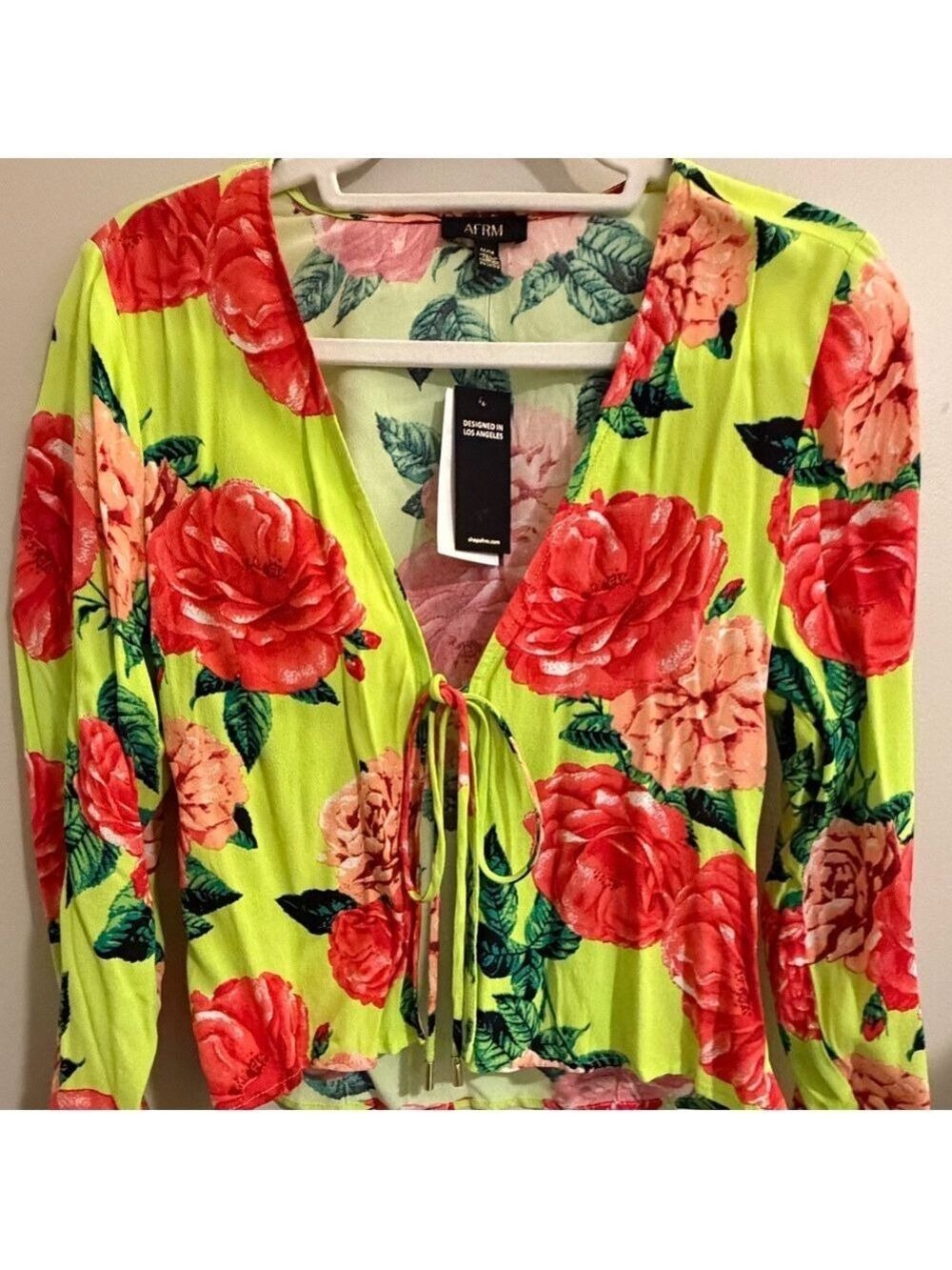 AFRM Floral Tie Front Top - Picture 9 of 10